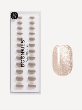 DOONAILS Soft Gel Press Ons - Shimmery Rosewood Beige
